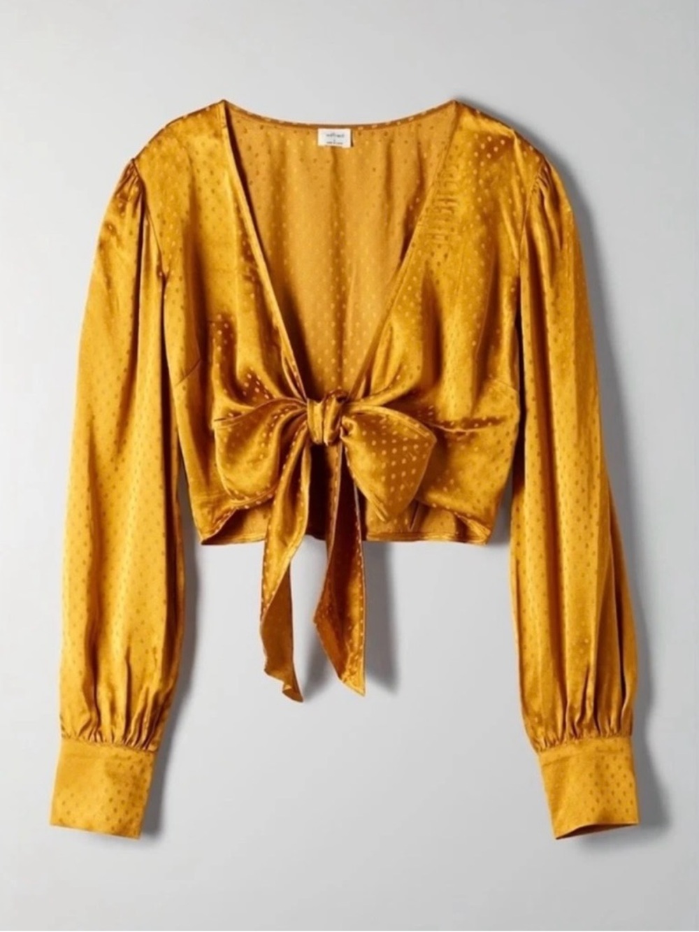 Wilfred Vivi Blouse Size XXS Dark Mustard Aritzia Wrap Blouse NWT